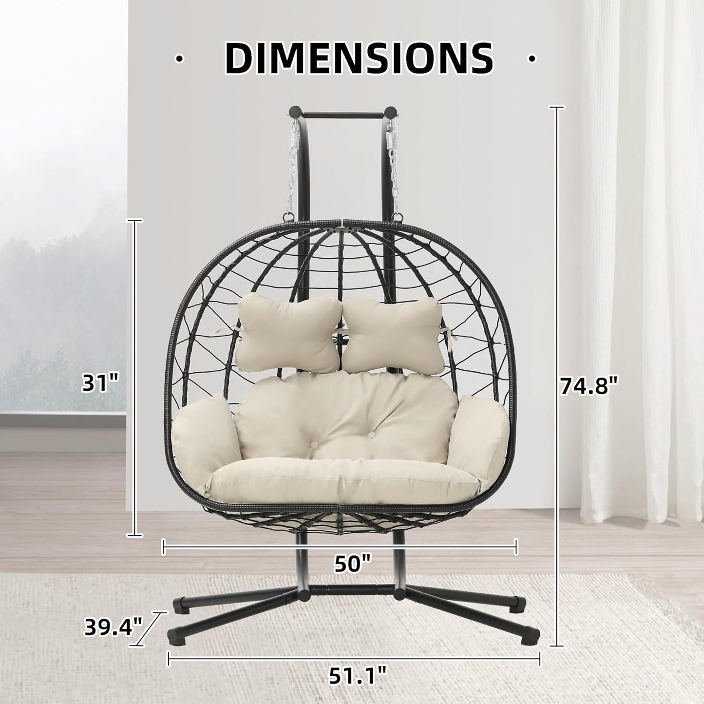 JESSELA - 2-Seater Hanging Pod Chair